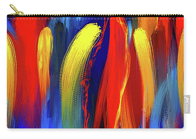 Bold Abstract Art Carry-all Pouch featuring the painting Be Bold - Primary Colors Abstract Art by Lourry Legarde