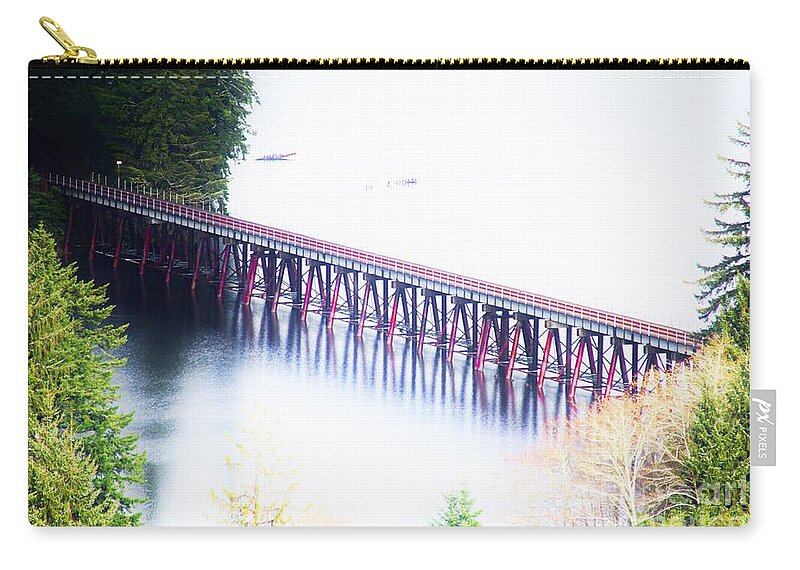 Bridge Zip Pouch featuring the photograph Bridging Over #2 by Merle Grenz