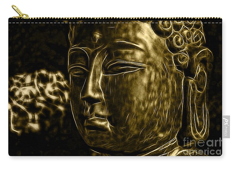 Buddah Zip Pouch featuring the mixed media Buddah Collection #1 by Marvin Blaine