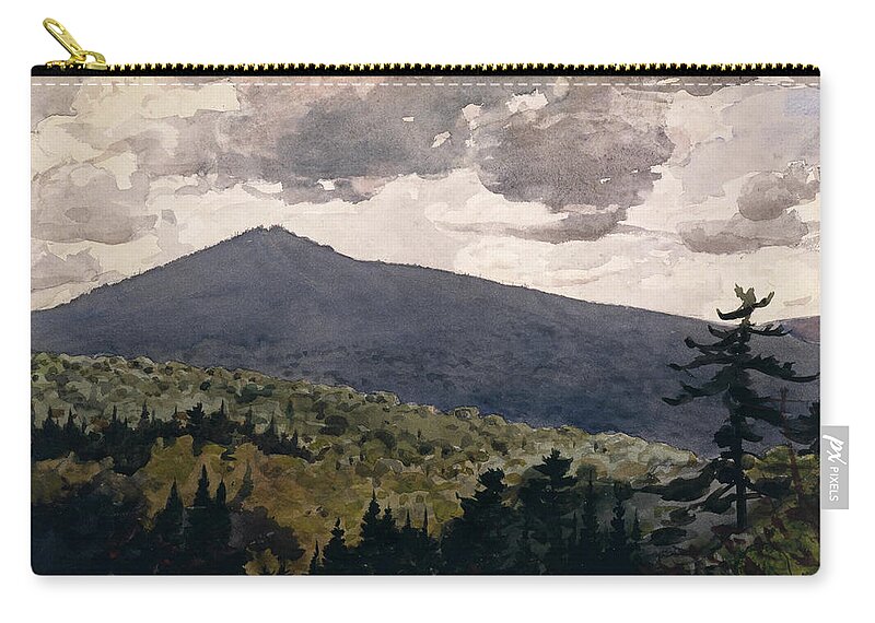 Winslow Homer Carry-all Pouch featuring the drawing Burnt Mountain by Winslow Homer
