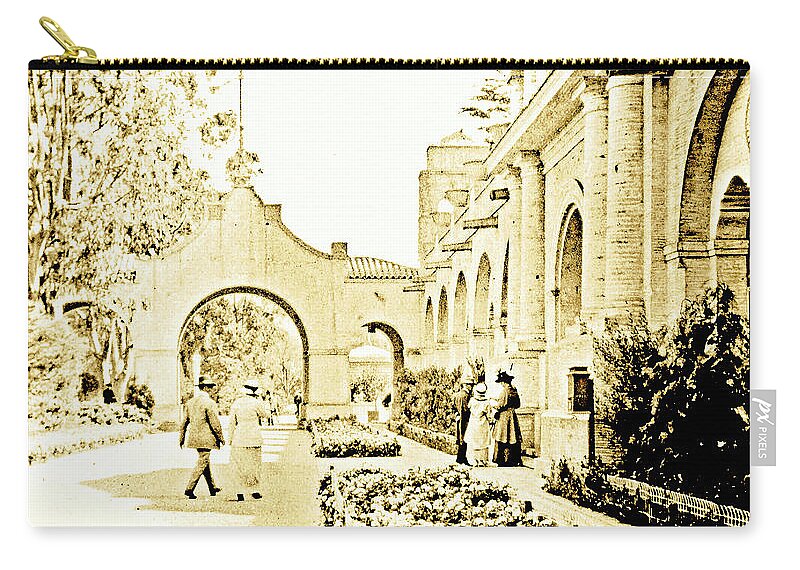 California Building Zip Pouch featuring the photograph California Building, California Exposition, 1915, Vintage Photog #1 by A Macarthur Gurmankin