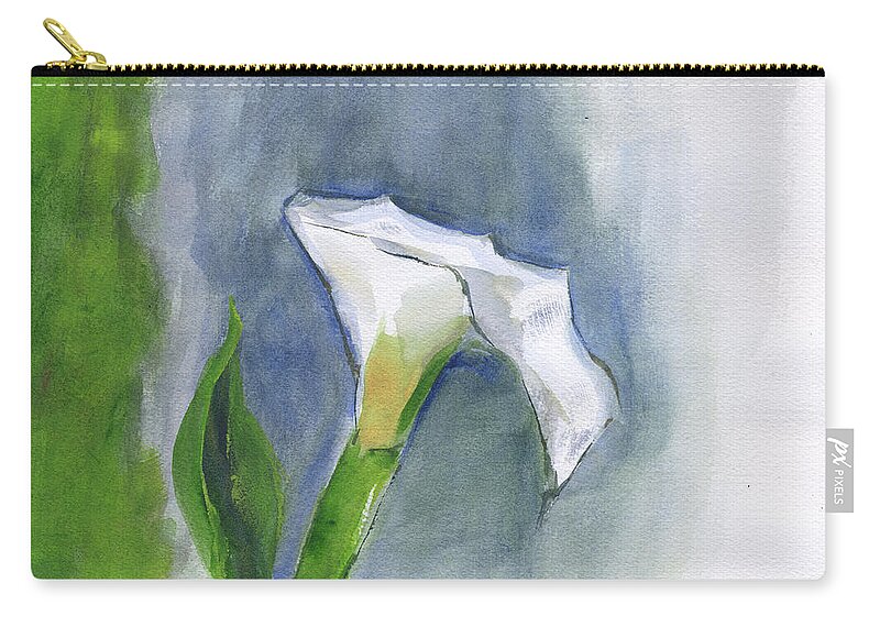 Calla Lily Zip Pouch featuring the painting Calla Lily #1 by Frank Bright