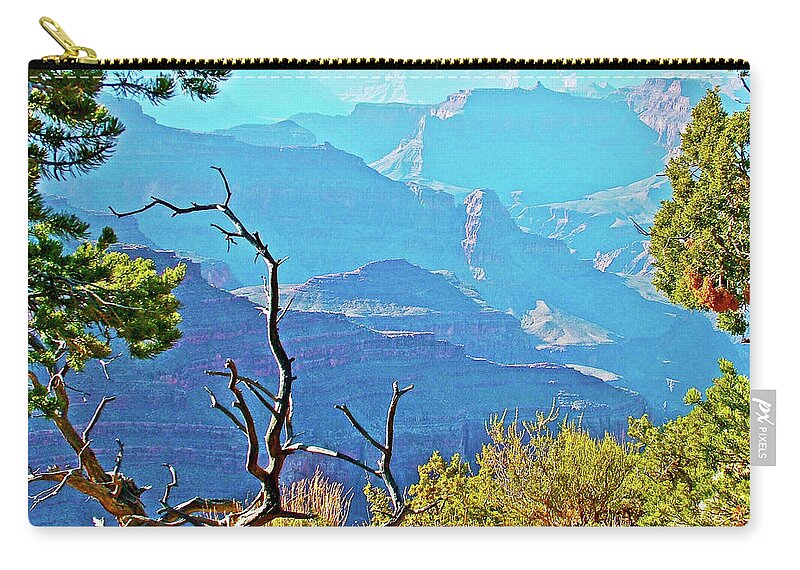Canyon View Near Hermit's Rest In Grand Canyon National Park Zip Pouch featuring the photograph Canyon View near Hermit's Rest in Grand Canyon National Park-Arizona #1 by Ruth Hager
