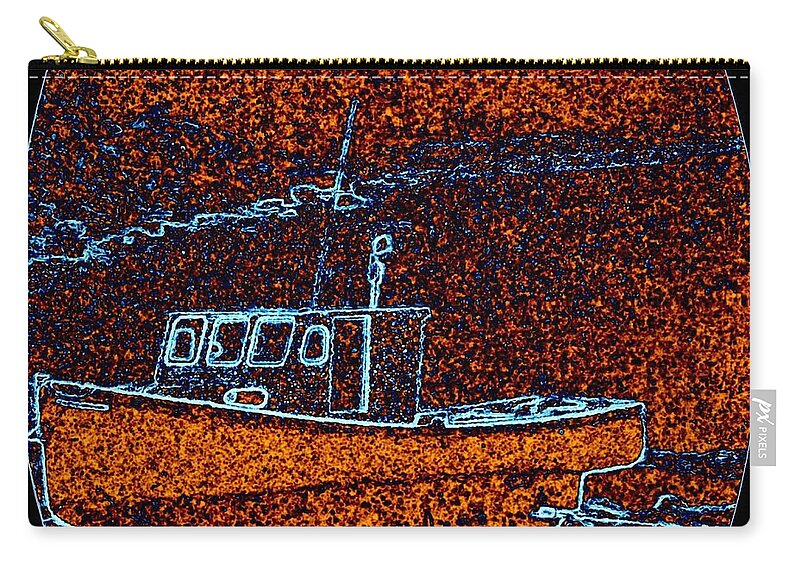 Cape Breton Fishing Boat Zip Pouch featuring the digital art Cape Breton Fishing Boat #1 by Will Borden