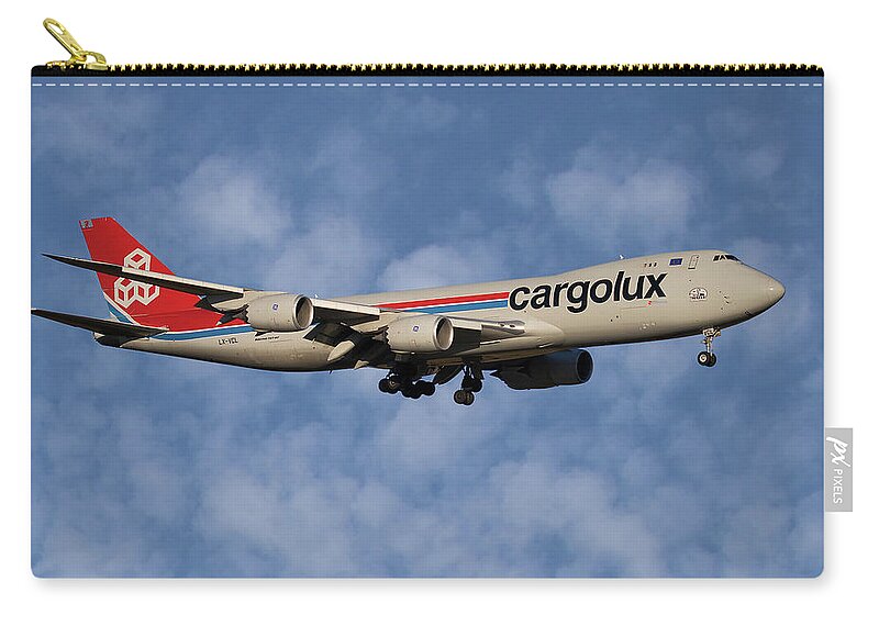 Cargolux Zip Pouch featuring the photograph Cargolux Boeing 747-8R7 1 #1 by Smart Aviation