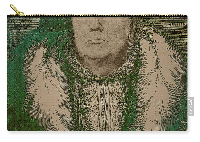 'celebrity Etchings' Collection By Serge Averbukh Zip Pouch featuring the photograph Celebrity Etchings - Donald Trump #1 by Serge Averbukh