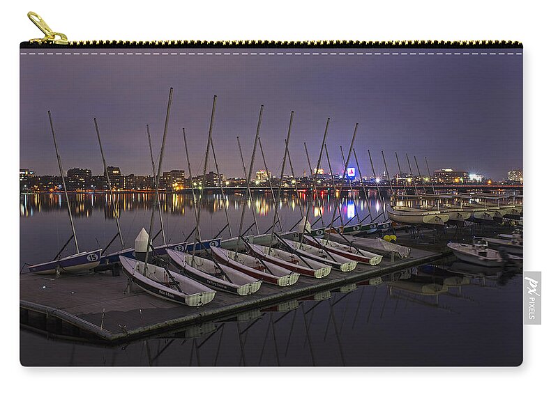 Boston Zip Pouch featuring the photograph Charles River Boats Clear Water Reflection #1 by Toby McGuire