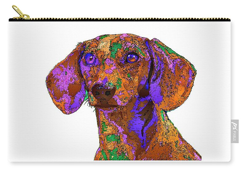 Dachshund Zip Pouch featuring the digital art Chloe. Pet Series #1 by Rafael Salazar