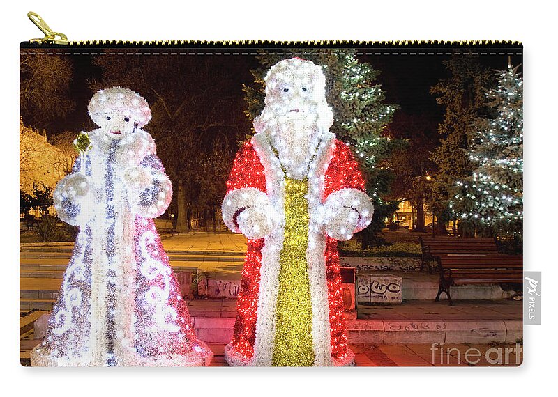 Christmas Zip Pouch featuring the photograph Christmas in Varna #1 by Irina Afonskaya