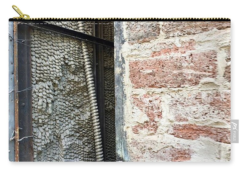 Rough Exposed Angle Iron Brick Zip Pouch featuring the photograph Collage Series 1-11 by J Doyne Miller