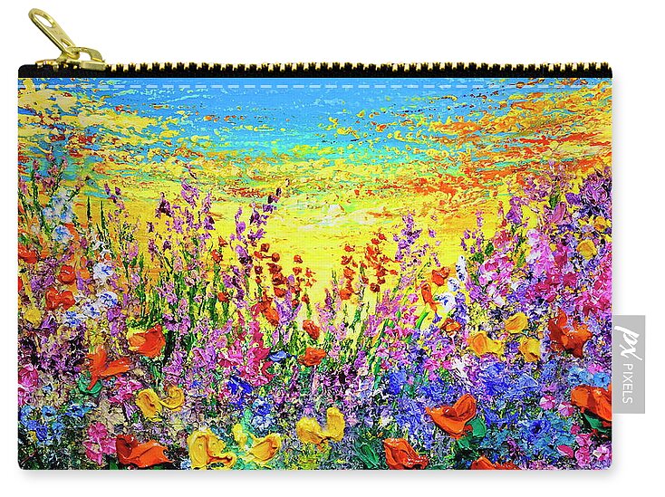 Sunset Zip Pouch featuring the painting Color My World #2 by Teresa Wegrzyn