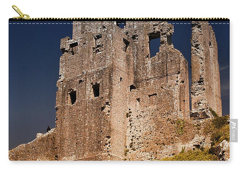 Castles Zip Pouch featuring the photograph Corfe Castle by Richard Denyer