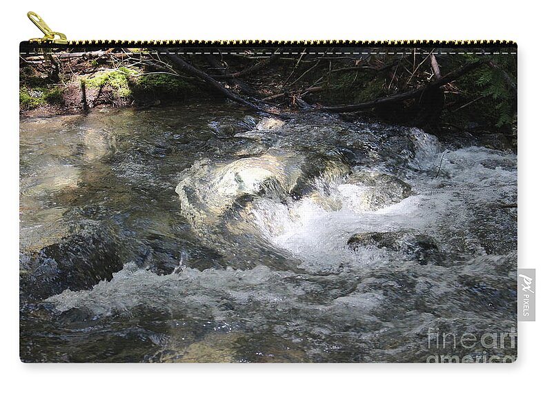 Crescent Zip Pouch featuring the photograph Crescent Moonface #2 by Marie Neder