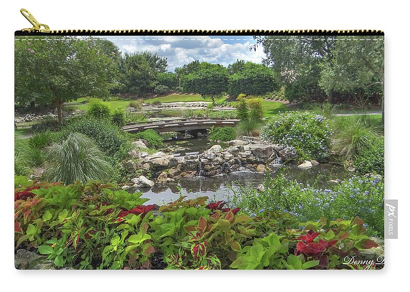 Flowers Zip Pouch featuring the photograph CROSS OVER the BRIDGE #2 by Dennis Dugan