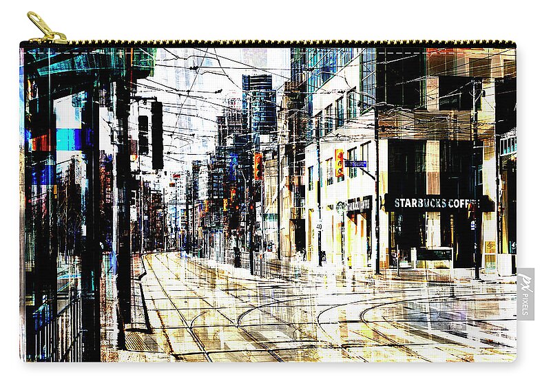 Toronto Zip Pouch featuring the digital art Crossing Spadina #2 by Nicky Jameson