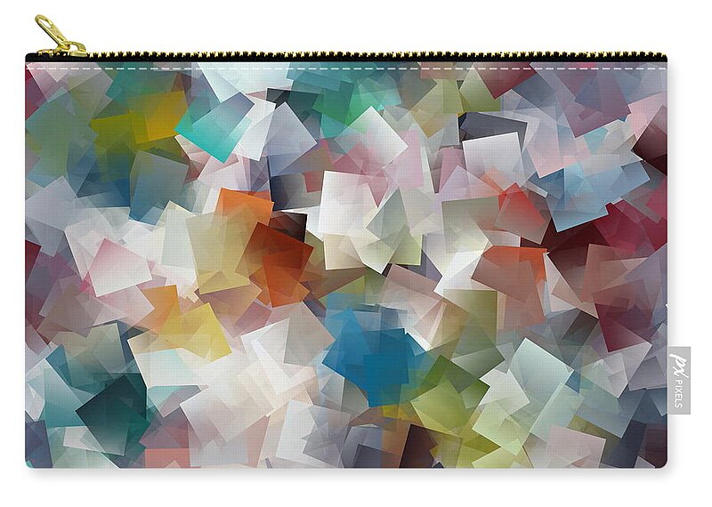 Pattern Zip Pouch featuring the painting Crystal Cube #1 by Kathy Sheeran