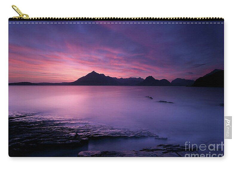 Elgol Zip Pouch featuring the photograph Cuillins at Sunset #1 by Maria Gaellman