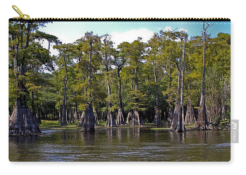 Cypress Carry-all Pouch featuring the photograph Cypress on the Suwannee by Farol Tomson