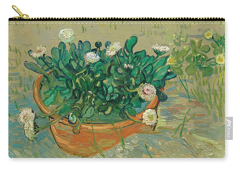Daisies Zip Pouch featuring the painting Daisies, Arles #1 by Vincent van Gogh