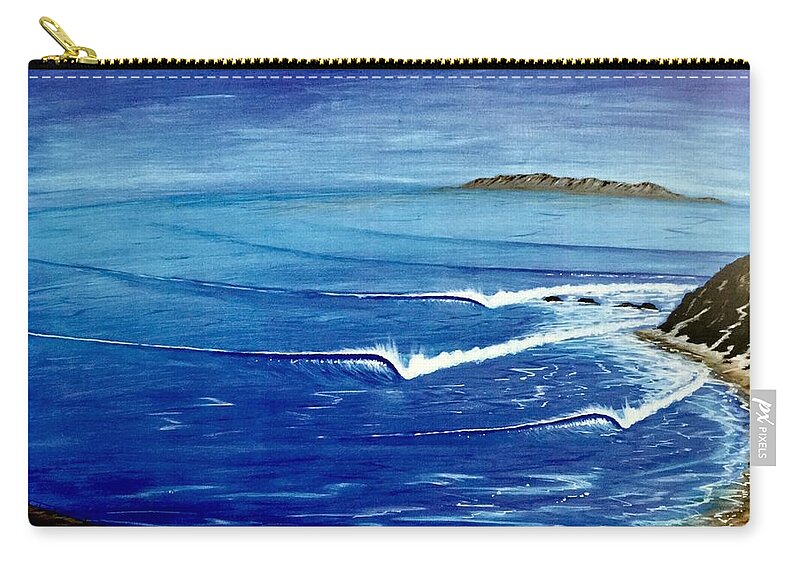 Danapoint Zip Pouch featuring the painting Dana Point 1950s #1 by Paul Carter