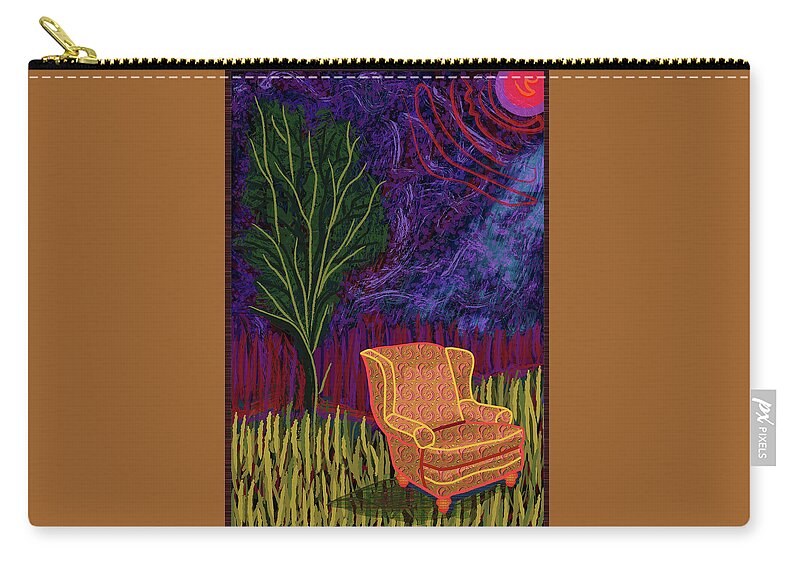 Digital Zip Pouch featuring the digital art Dave's Chair #1 by Rod Whyte