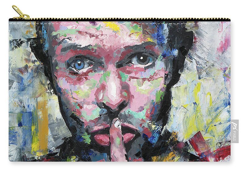 David Zip Pouch featuring the painting David Bowie IV by Richard Day