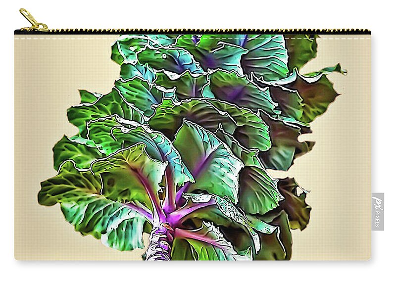  Zip Pouch featuring the photograph Decorative Cabbage #1 by Walt Foegelle