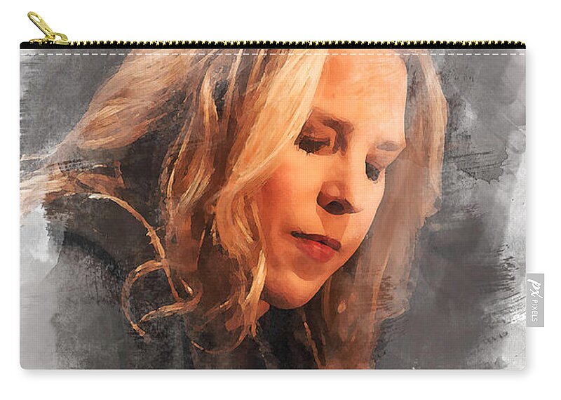 Music Zip Pouch featuring the photograph Diana Krall by Thomas Leparskas