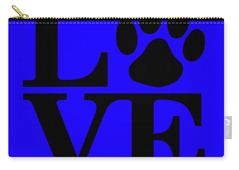 Canine Zip Pouch featuring the digital art Dog Paw Love Sign #1 by Gregory Murray