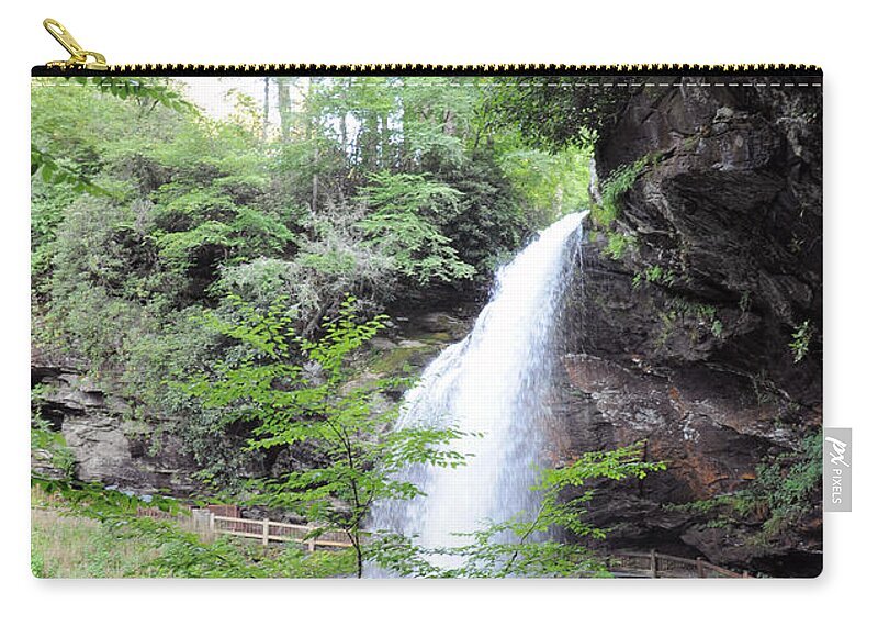 Dry Falls In Macon County Zip Pouch featuring the photograph Dry Falls #3 by Savannah Gibbs