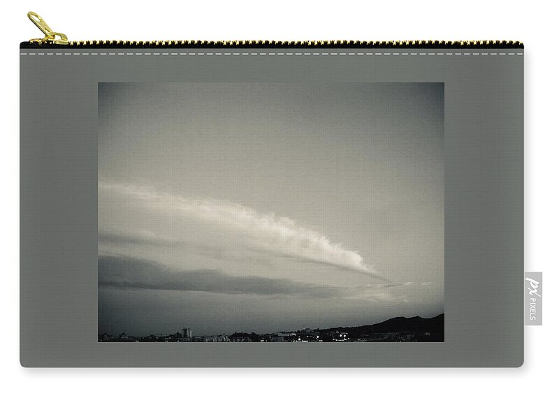 Color To B+w Zip Pouch featuring the photograph Dusk #1 by Roger Cummiskey