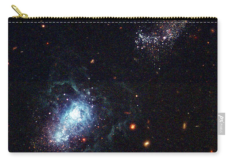 Science Zip Pouch featuring the photograph Dwarf Irregular Galaxy, I Zwicky 18 #1 by Science Source