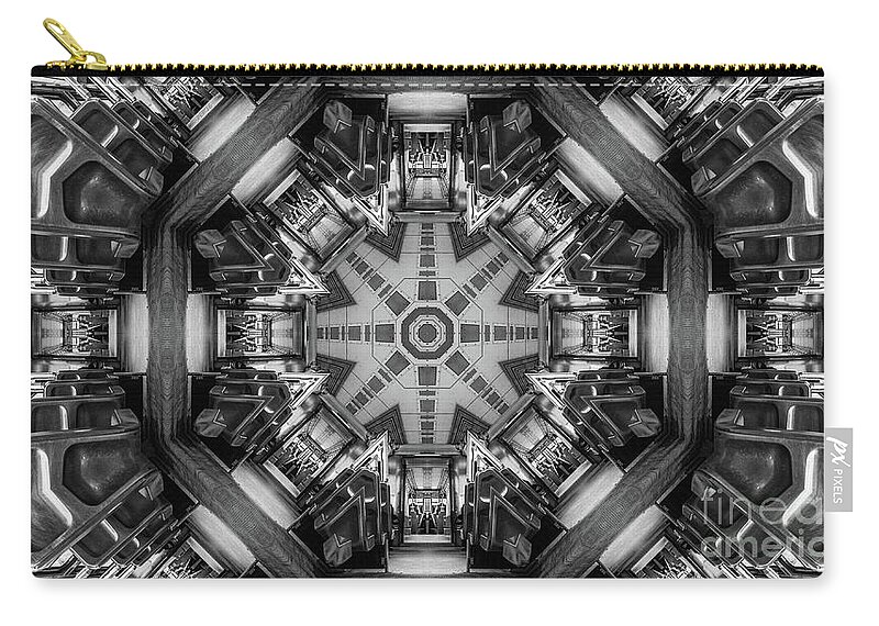 Train Zip Pouch featuring the photograph Eight Aisles of Seating #1 by Phil Perkins