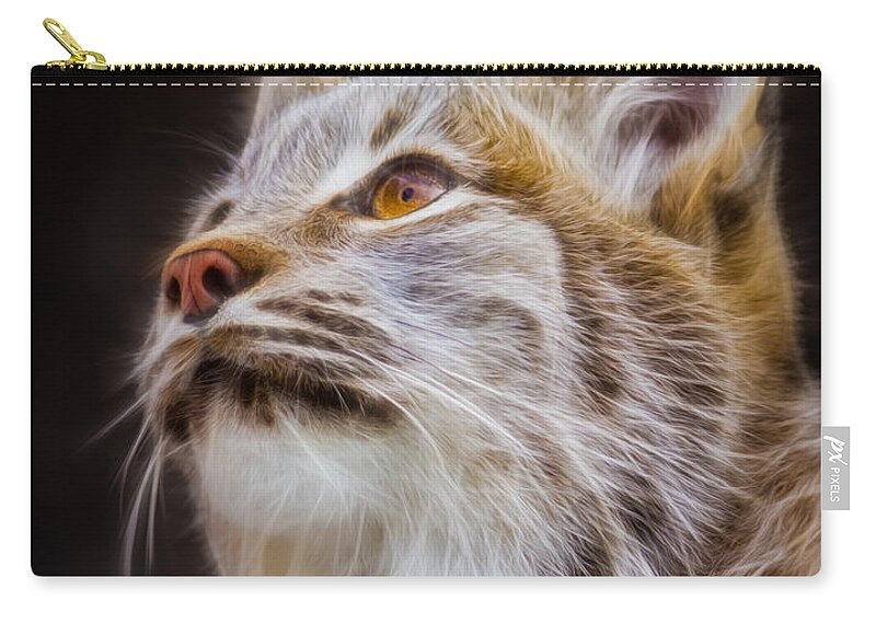 Animals Zip Pouch featuring the photograph Electric Lynx #1 by Rikk Flohr