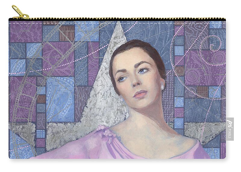Acrylic Zip Pouch featuring the painting Elizabeth Taylor #2 by Julia Khoroshikh