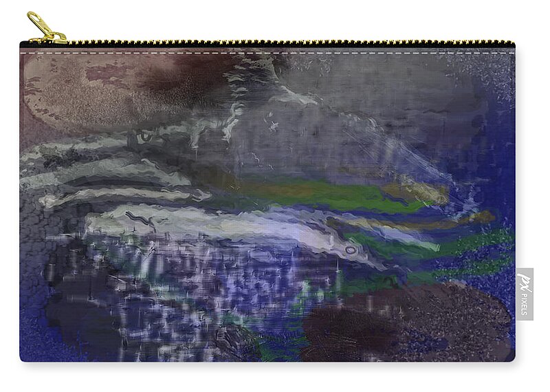 Digital Zip Pouch featuring the painting Emerging from the Depth #1 by Richard Baron