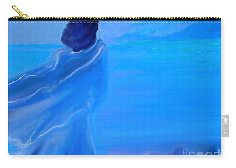 Impressionism Zip Pouch featuring the painting En Attente by Aline Halle-Gilbert