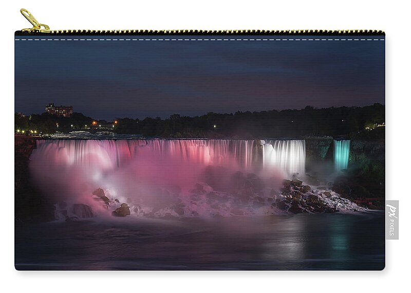 Canada Zip Pouch featuring the photograph Evening at Niagara Falls, New York View #1 by Brenda Jacobs