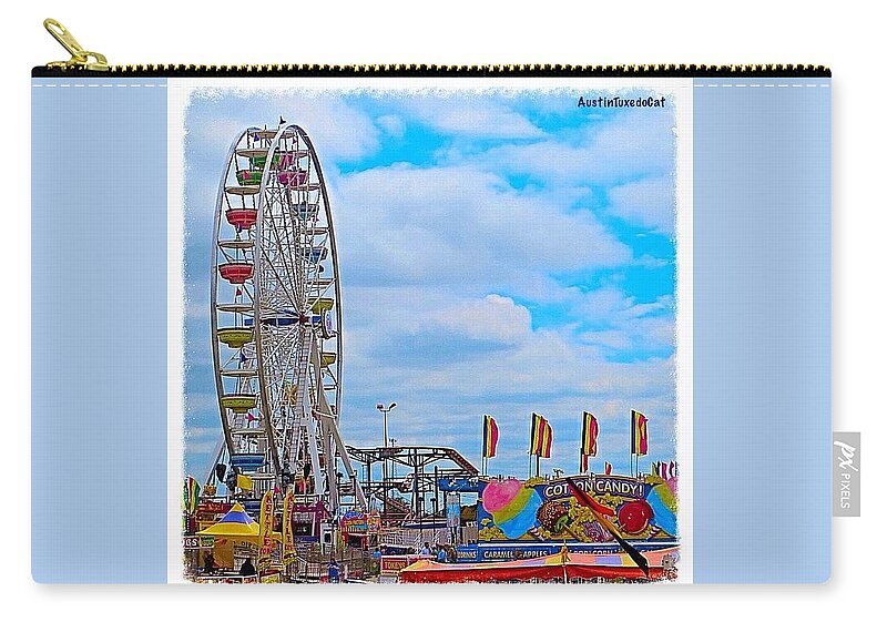 Exploring Zip Pouch featuring the photograph #exploring The #austin, #texas #rodeo #1 by Austin Tuxedo Cat