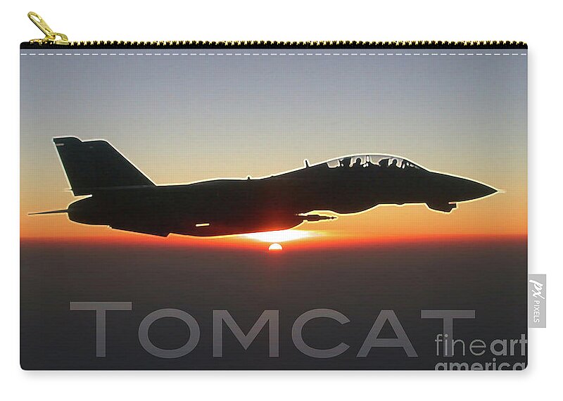 F-14 Zip Pouch featuring the digital art F-14 Tomcat #1 by Airpower Art