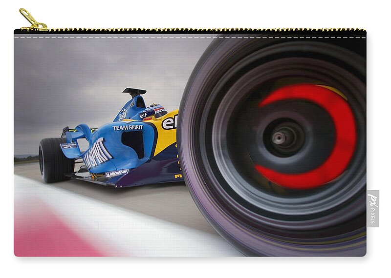 F1 Zip Pouch featuring the photograph F1 #1 by Jackie Russo