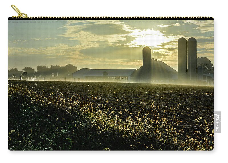 Sunrise Zip Pouch featuring the photograph Fog and Light #1 by Tana Reiff