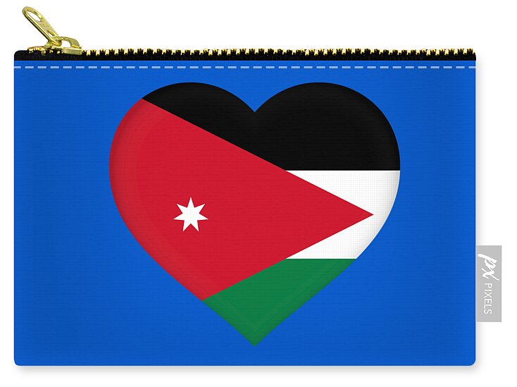 Flag of Jordan Heart Zip Pouch by Roy Pedersen - Small (6 x 4) - Roy  Pedersen - Artist Website