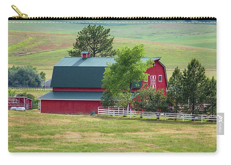 Barn Zip Pouch featuring the photograph Colorado Foothills Barn by Lorraine Baum