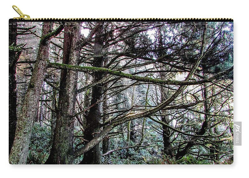 Trees Zip Pouch featuring the photograph Forest Path #1 by Marilyn Diaz