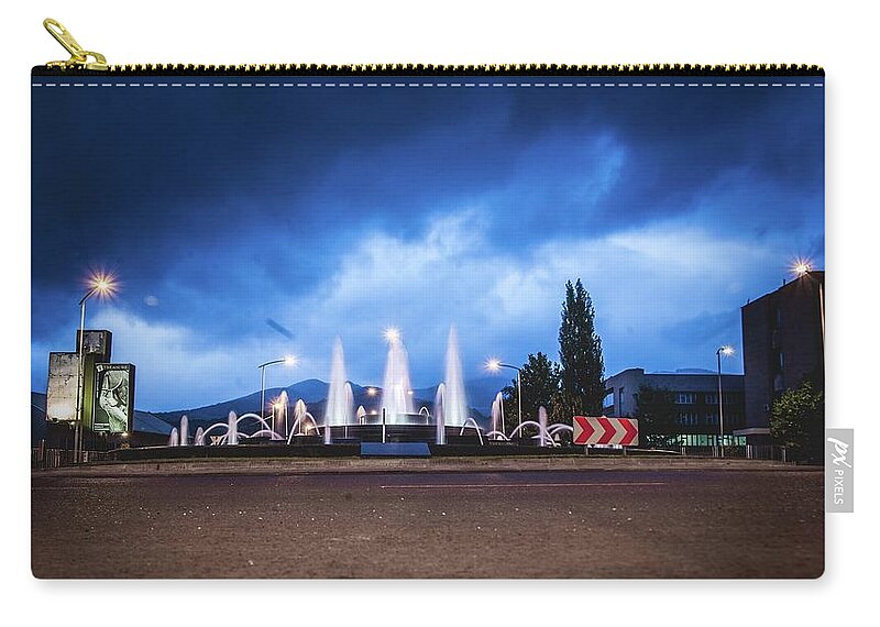 Fountain Zip Pouch featuring the photograph Fountain #1 by Jackie Russo