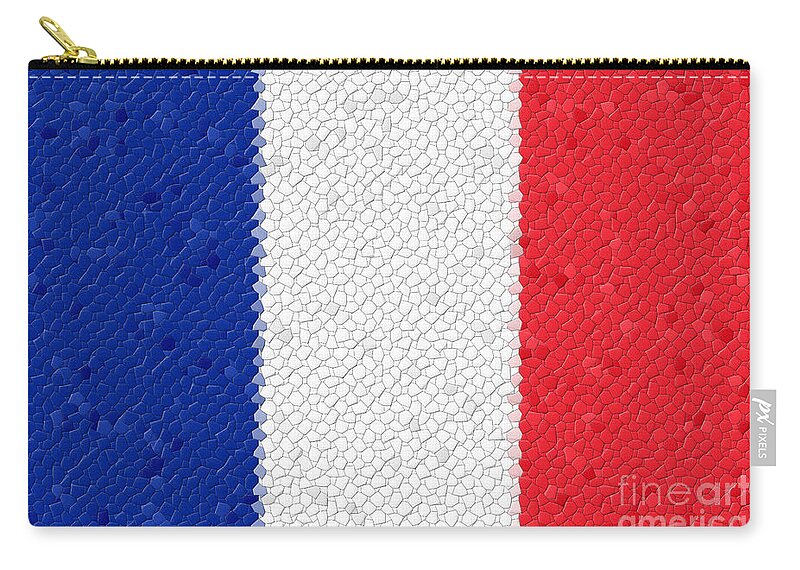 France Zip Pouch featuring the photograph France Flag Mosaic #1 by Henrik Lehnerer