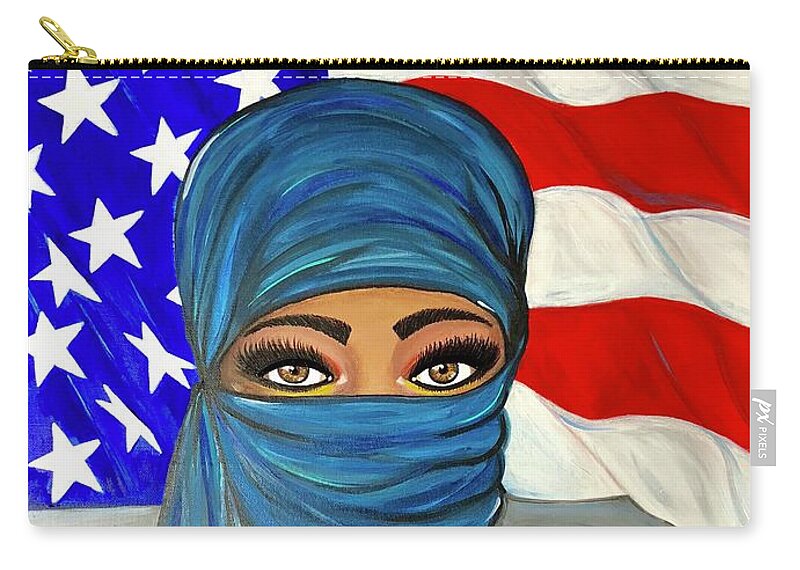 Painting Zip Pouch featuring the painting Free Nation 1 #2 by Art By Naturallic