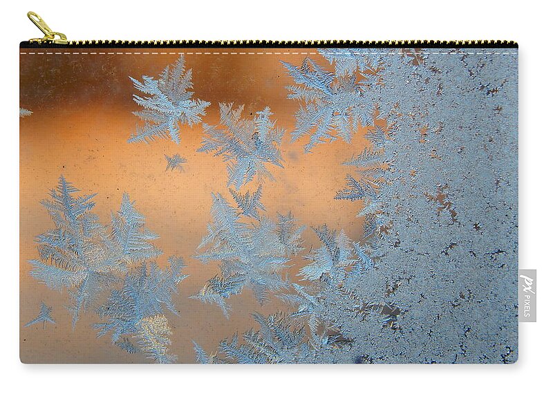 Frost Zip Pouch featuring the photograph Frost #1 by Virginia White