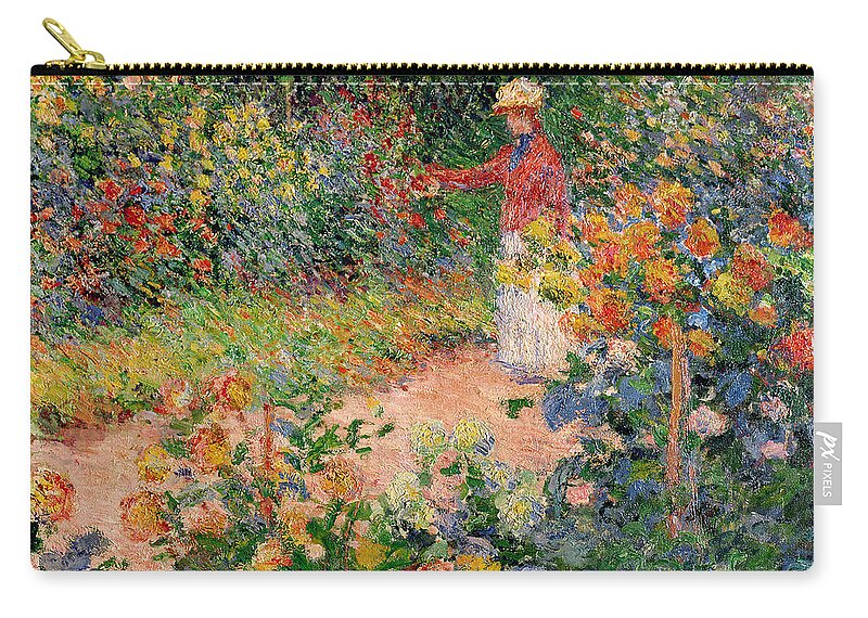 Garden Zip Pouch featuring the painting Garden at Giverny by Claude Monet